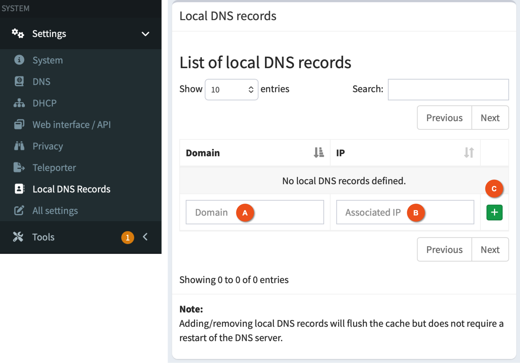 Adding local domain names
